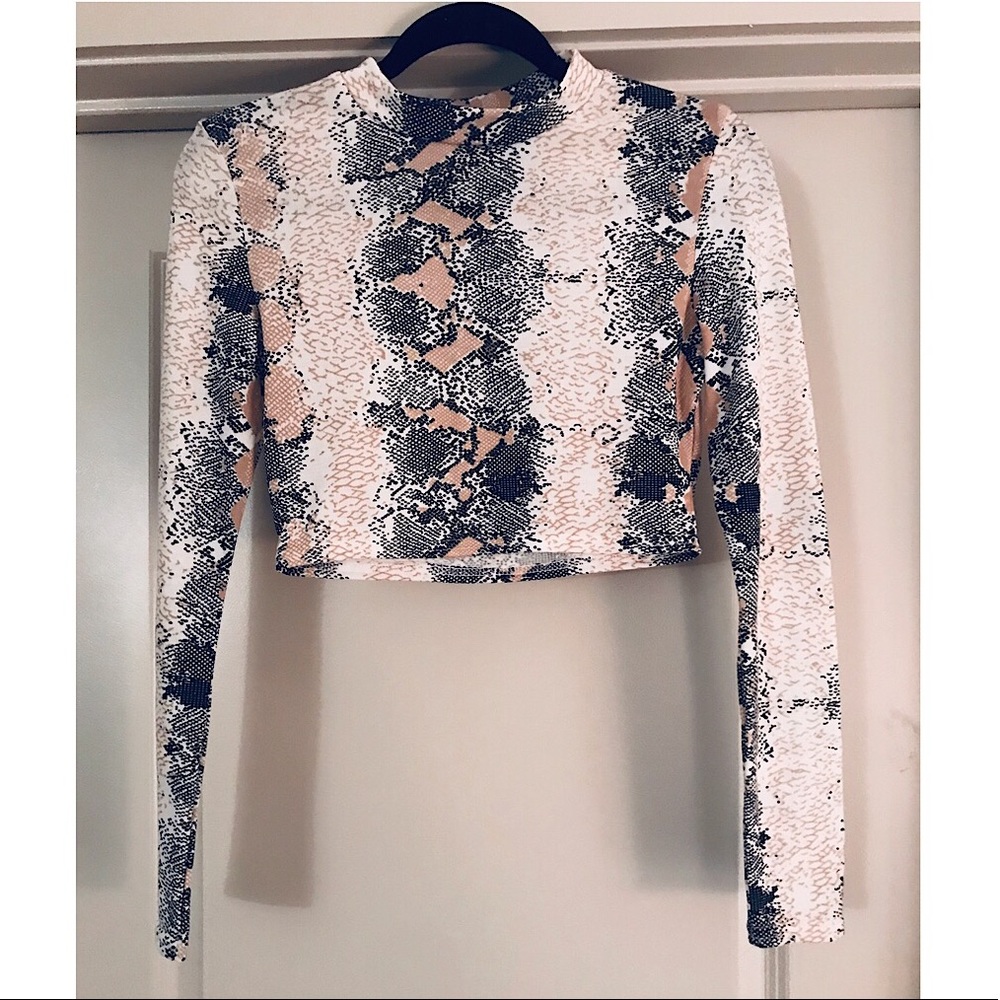 Boohoo Snake Print Crop Top